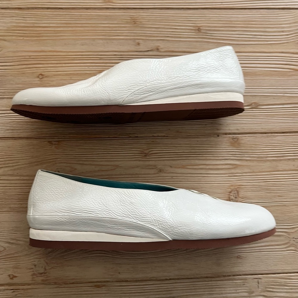 Thierry Rabotin White Leather Slip-On Flats Made in Italy Women’s 42 - Picture 3 of 6